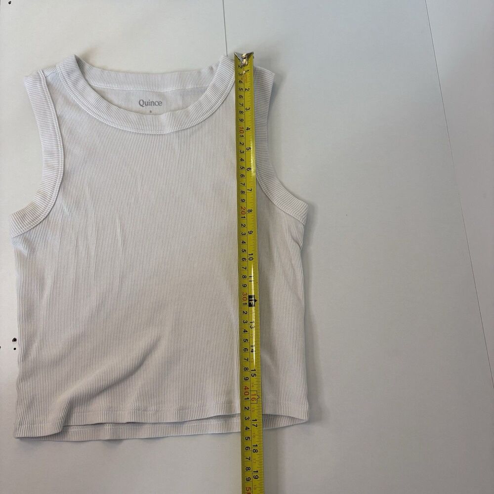 Quince White Sleeveless Muscle Tank Top Organic Cotton Size S - Picture 6 of 6